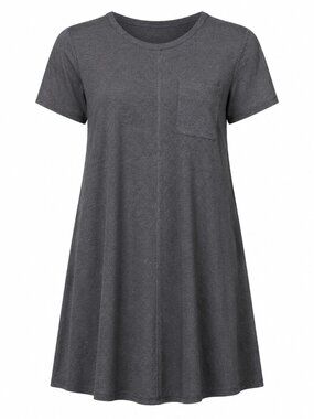 True Craft Charcoal Gray T-Shirt Swing Dress Size L NWT